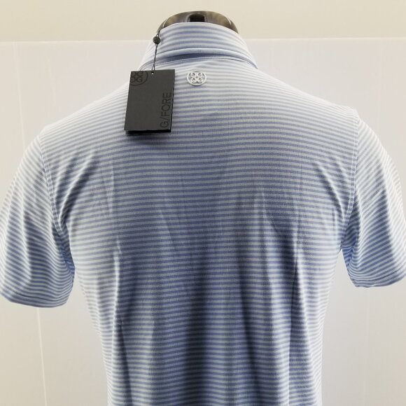 G/Fore Short Sleeve Golf Polo Shirt Mens  Sky Stripe - Picture 4 of 8